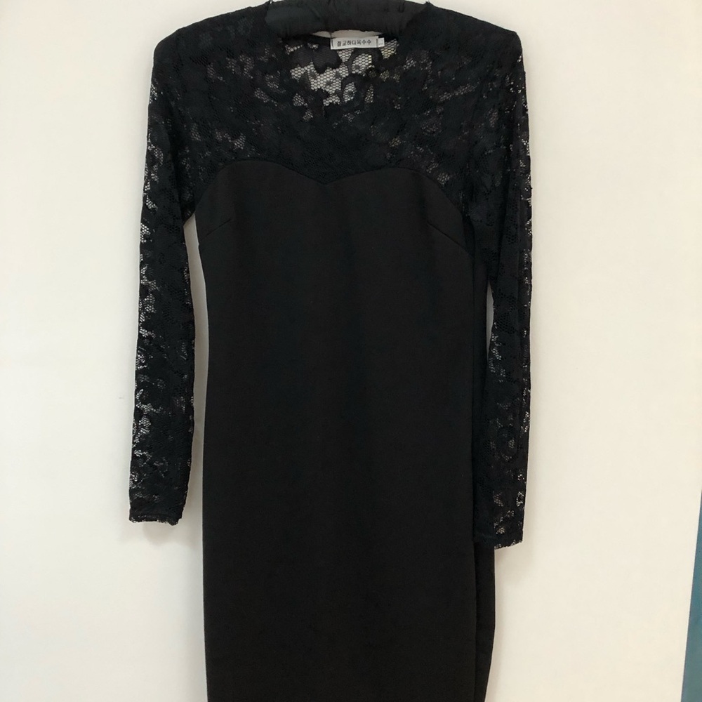 Black Long Sleeve Sheath Dress